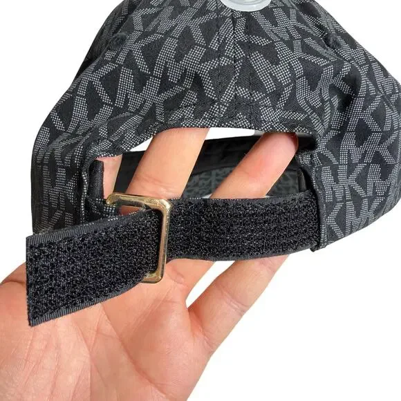 Michael Kors MK Logo Monogram Baseball Cap black/gray adjustable strap OS - NWT - Picture 4 of 8